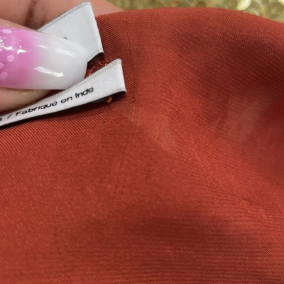 Irregular /Urban Outfitters Brown Silk Wrap Dress - Picture 9 of 11